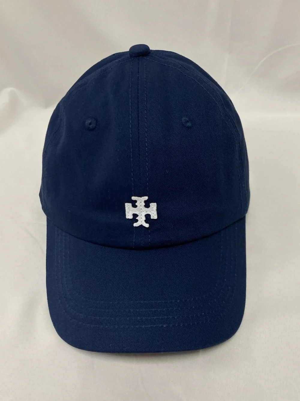 Tory Burch Navy Baseball Cap with White Logo